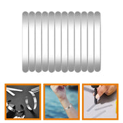 12 Pcs Jewelry Making Blanks Cuff Silver Stainless Steel Anti-rust Bracelet Strip