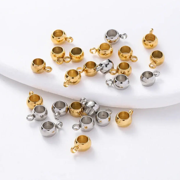 10pcs/Lot Stainless Steel Round Beads With Jump Ring Plated Bead for Necklace Bracelet Earring DIY Jewelry Making Accessories