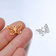 10Pcs Fashion Hollow Butterfly Charms Stainless Steel Butterfly Pendant For Bracelet Necklace Earrings Diy Jewelry Make