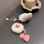 Luxury Love Heart Pearl Bracelet Keychain Earphone Soft Case For Xiaomi Redmi Buds 4 Lite 3D Bow Wireless Headset Box Cover