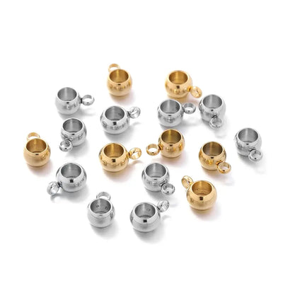 10pcs/Lot Stainless Steel Round Beads With Jump Ring Plated Bead for Necklace Bracelet Earring DIY Jewelry Making Accessories