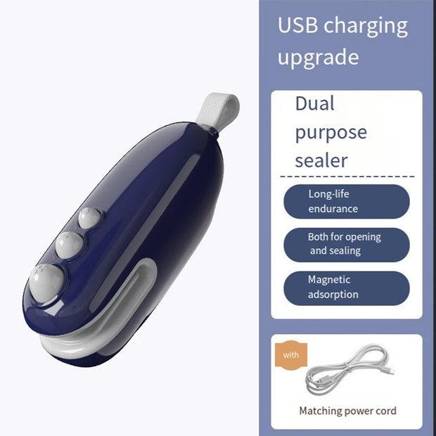 Mini Bag Sealer USB Rechargeable Bag Sealer Portable Handheld Heat Vacuum Food Sealer For Plastic Bags Snack Bags