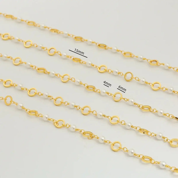 WT-RBC233 New Arrival Classic Style Artifical Pearl And 18k Gold Brass DIY Necklace Or Bracelet Jewelry Accessories