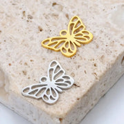 10Pcs Fashion Hollow Butterfly Charms Stainless Steel Butterfly Pendant For Bracelet Necklace Earrings Diy Jewelry Make